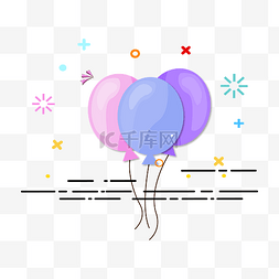 浪漫爱心热气球图片_矢量手绘卡通气球