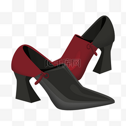 红色高跟鞋图片_黑红色高跟鞋 
