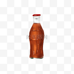手绘玻璃瓶可乐饮料PNG图片