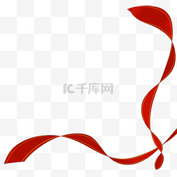 红丝带喜庆背景图片_飘舞的红色丝带框