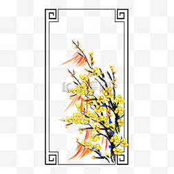 手绘花瓣边框图片_卡通手绘中国风鲜花边框