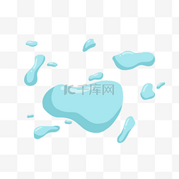 水渍图片_蓝色水滴水滩