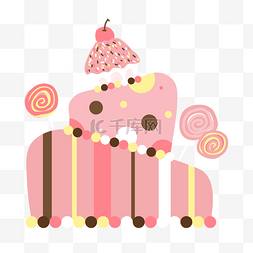 翻糖蛋糕图片_粉色艺术蛋糕矢量