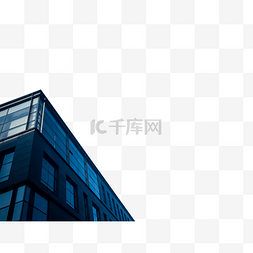 蓝色办公楼图片_仰拍蓝色商务城市建筑