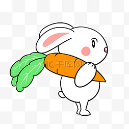 卡通小兔兔图片_卡通可爱小兔png透明底