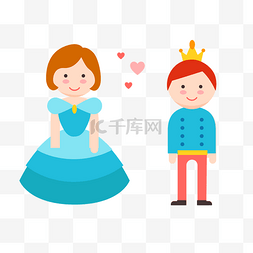 公主王子图片_童话故事公主与王子手绘矢量图