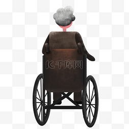 深灰色墙图片_坐轮椅的老奶奶设计图