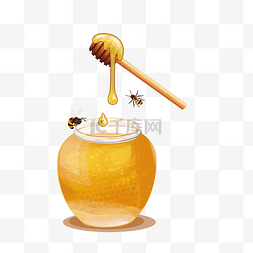 蜂蜜后面图片_手绘蜂蜜矢量免抠图