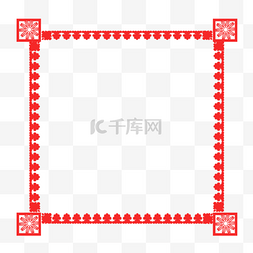 中国复古花边图片_红色花纹花边边框装饰