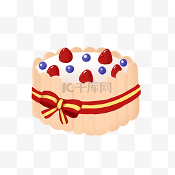 草莓蛋糕插画图片_生日蛋糕插画手绘