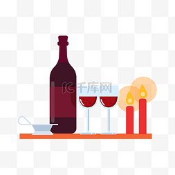 logo设计图片_矢量手绘卡通红酒酒杯