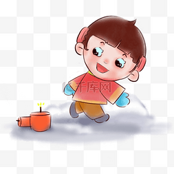 2019年新年春节中国风卡通女孩放