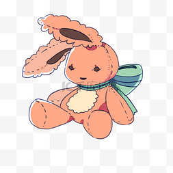 兔子节图片_七夕情人节玩具毛绒小兔子插画