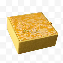 黄色的中国风花纹纹理盒子