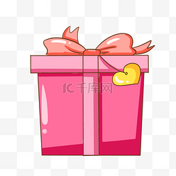 爱心礼物盒图片_手绘粉色礼物盒插画