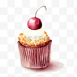 甜品杯子蛋糕樱桃甜蜜美味奶油PNG