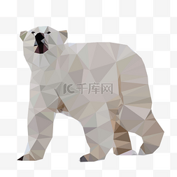 poly动物图片_北极熊低多边形lowPoly风格矢量免