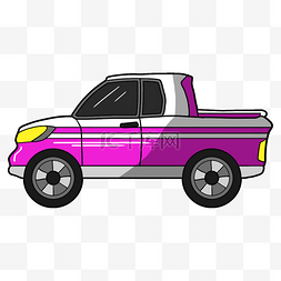 紫色条纹白色小货车