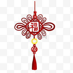 装饰挂件插画图片_中国结新年装饰挂件