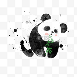 保护动物的图片图片_叼着竹子的可爱大熊猫