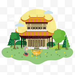 旅游家人图片_寺庙为家人祈福的老人家