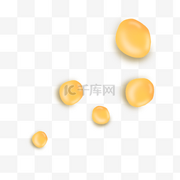 黄色水泡png图片_金色水滴卡通油滴