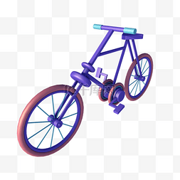 自行车彩色图片_C4D立体彩色脚踏自行车-3