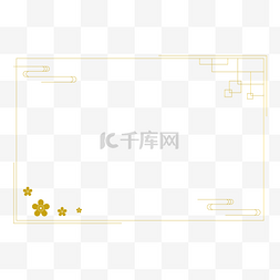 春节手绘边框图片_新春浅金色中国风细框矢量边框