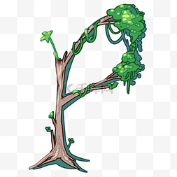 创意P型树木插画