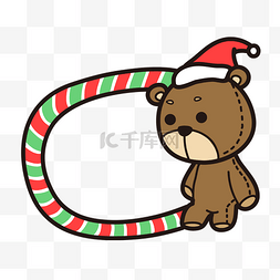 圣诞节泰迪熊元素边框