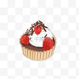 巧克力蛋糕插画图片_树莓巧克力蛋糕甜品
