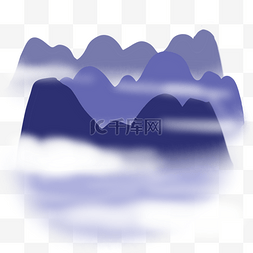 紫色山图片_紫色高山流水与云烟