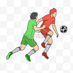 踢足球的运动员图片_足球比赛的运动员插画