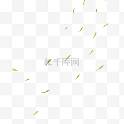 绿叶图片_手绘清明节漂浮柳叶