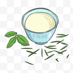 泡茶喝茶清茶插画