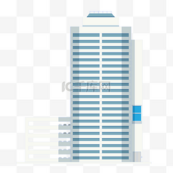 矢量城市建筑蓝色大楼设计图