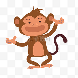 送元宝猴子图片_手绘可爱的小猴子免抠图