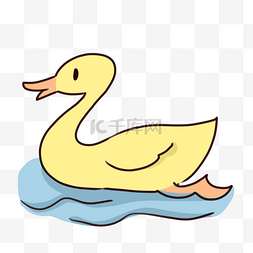 的鸭子图片_手绘卡通游泳的鸭子