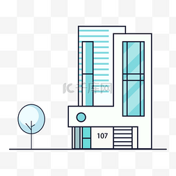 扁平图片_扁平风房屋建筑插画PNG