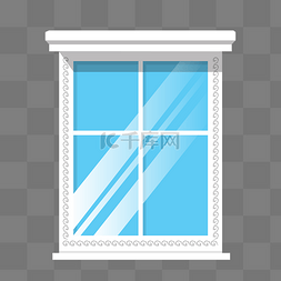 蓝色卡通窗户图片_创意古典蓝色窗户