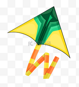 黄绿色装饰图片_手绘黄绿色风筝