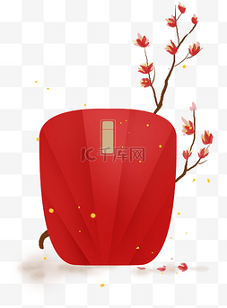 文字图片_农历新年红色花卉文字框