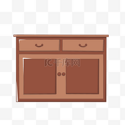 家具插画图片_红色的柜子手绘插画