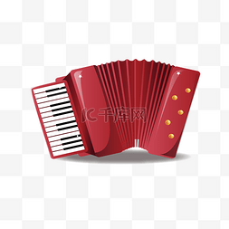 手风琴图片_红色现代乐器手风琴