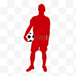 足球图片_红色扁平足球运动员