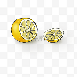 酸味柠檬图片_夏季食物手绘柠檬