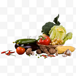 彩色水墨图片_彩色创意蔬菜食物元素