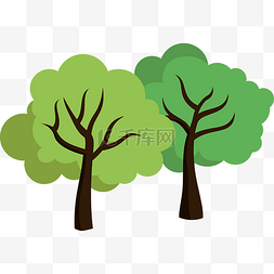 绿树装饰矢量图形