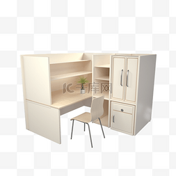 家具家装节图片_3D浅色木质家居组合柜