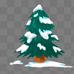 冬季雪花创意图片_绿色创意冬季松树元素